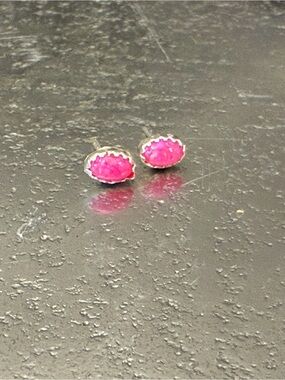 Pink Opal Sterling Silver Stud Earrings - Women Jewelry Earrings